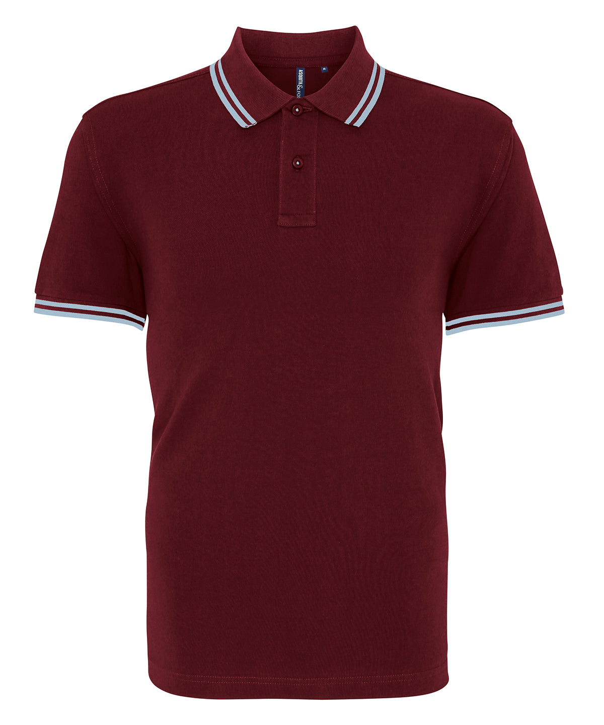 Classic fit tipped polo - Burgundy/Sky