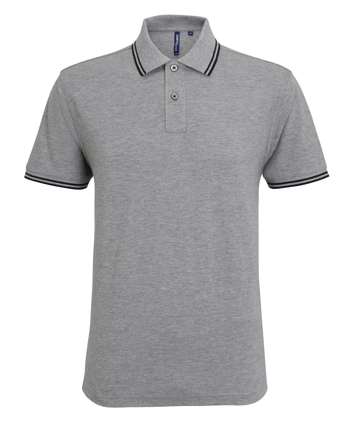 Classic fit tipped polo - Heather Grey/Black