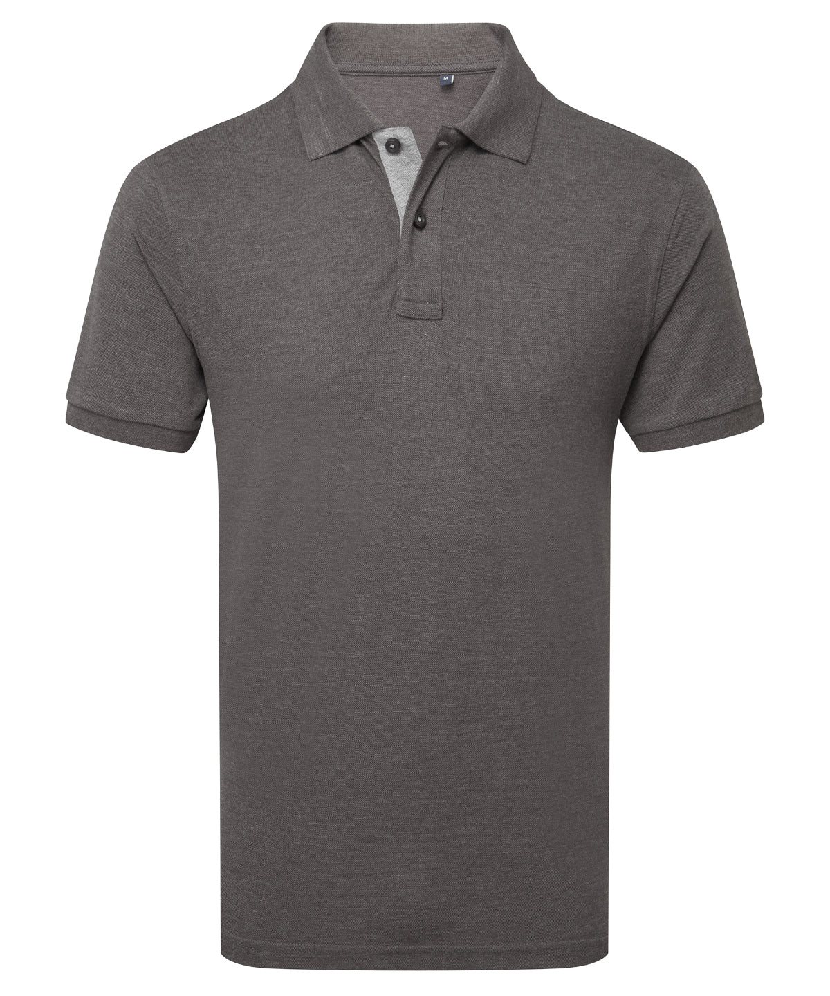 Men's classic fit contrast polo - Charcoal/Heather Grey