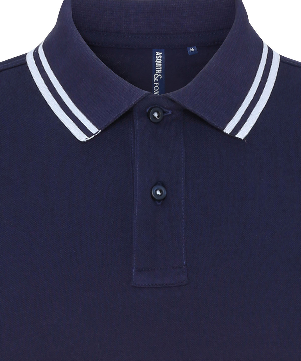 Women's classic fit tipped polo - Navy/White