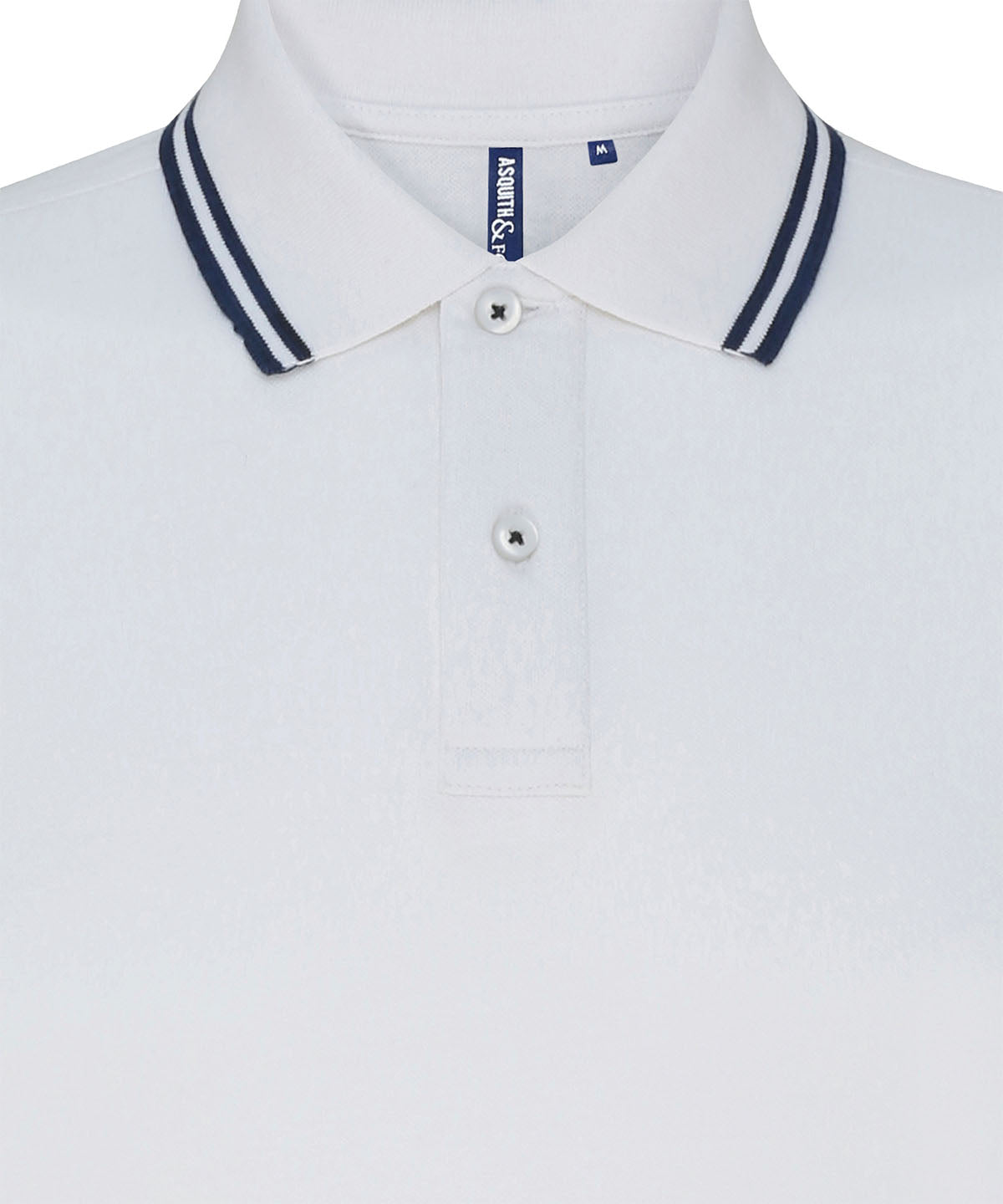 Women's classic fit tipped polo - White/Navy