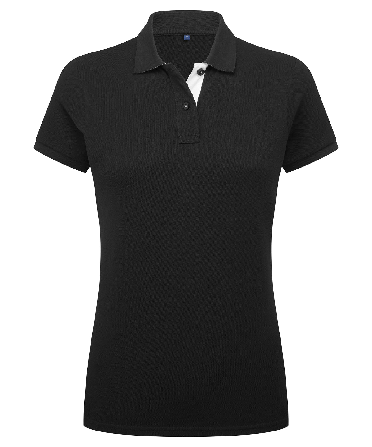 Women's contrast polo - Black/White