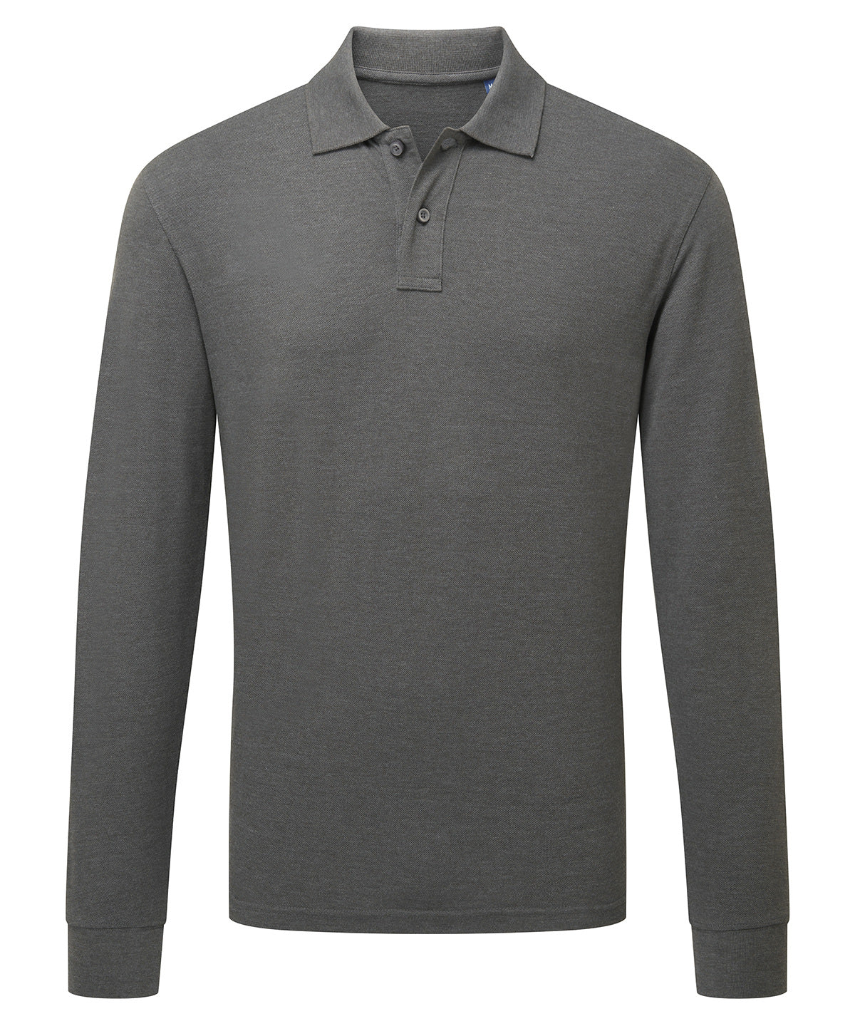 Men's classic fit long sleeved polo - Charcoal