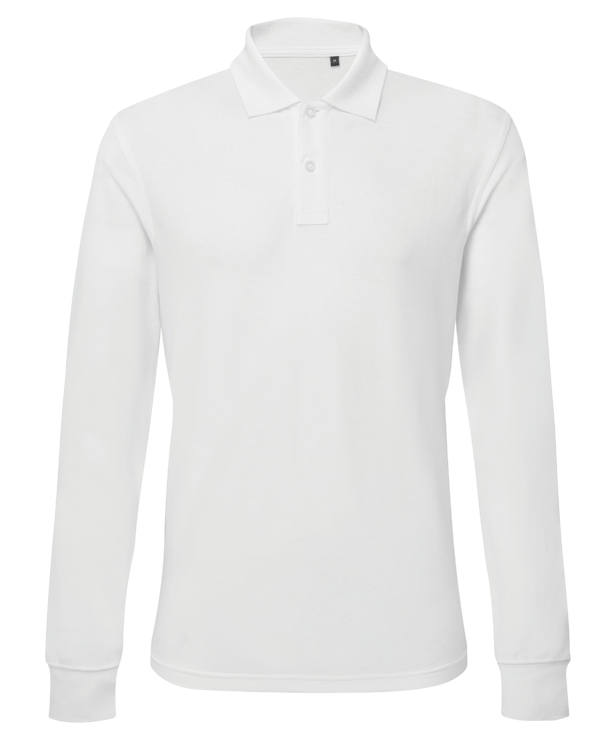 Men's classic fit long sleeved polo - White