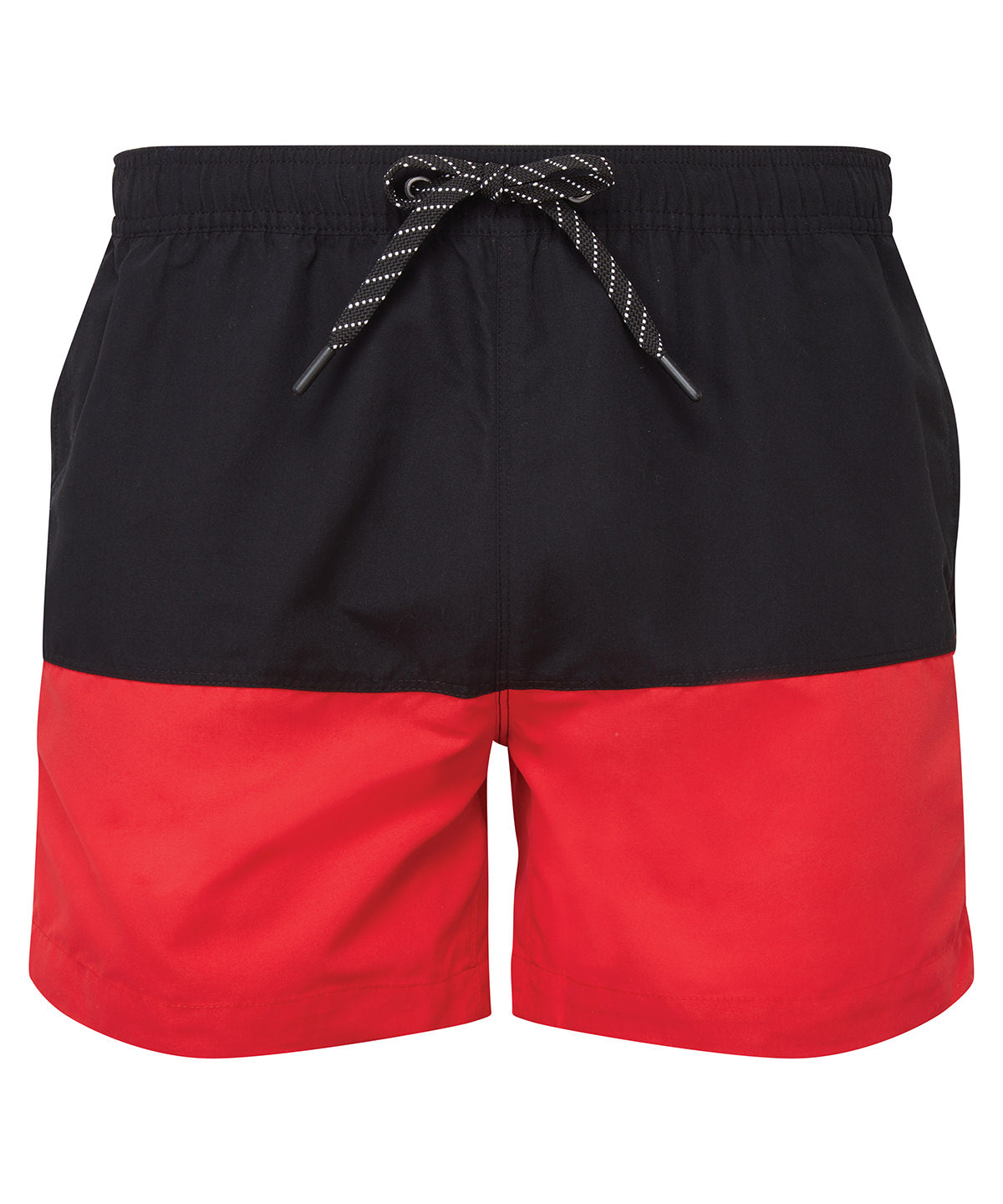 Block colour swim shorts  - Black/Red
