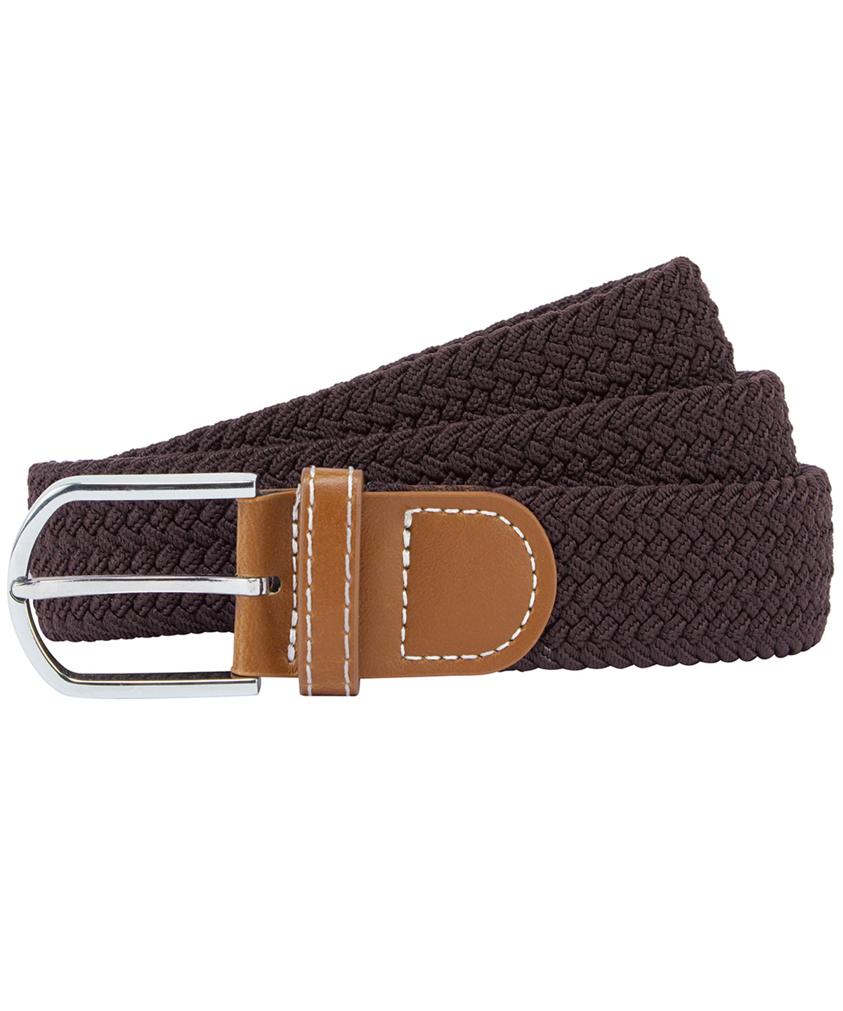 Braid stretch belt - Brown