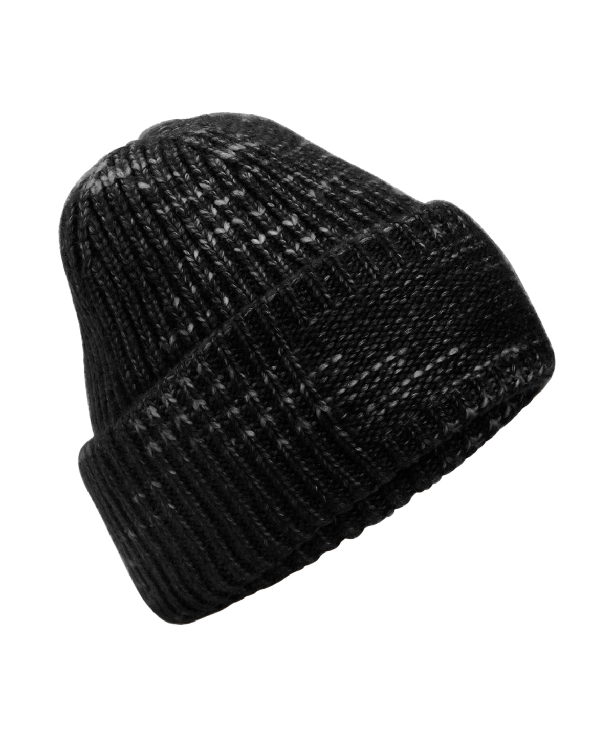 Chunky knit reverse patch beanie - Midnight Haze