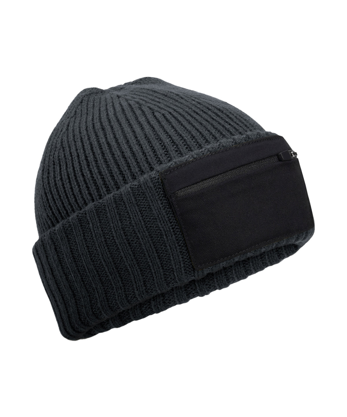 Zip patch beanie - Graphite Grey/Black