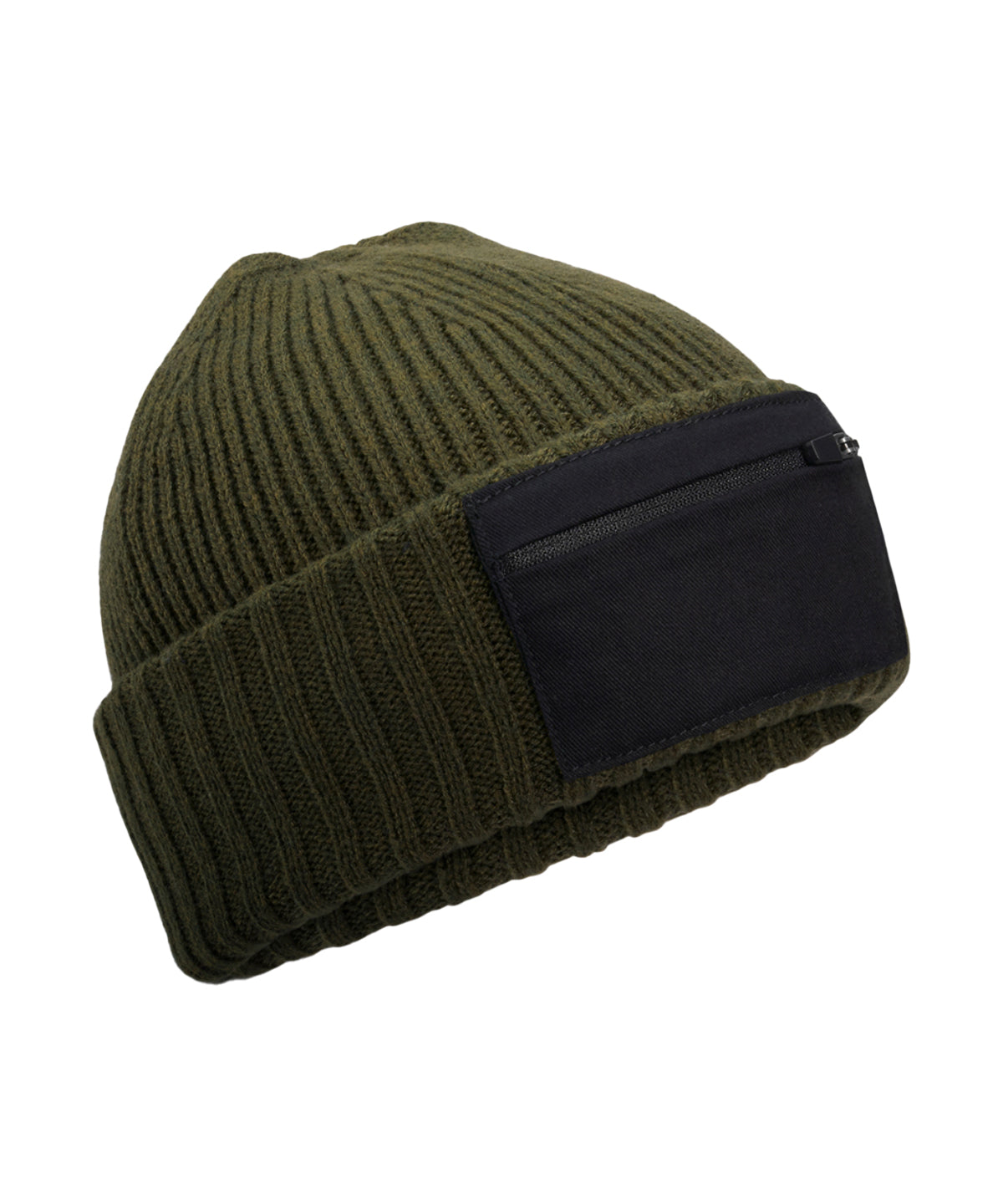 Zip patch beanie - Military Green/Black