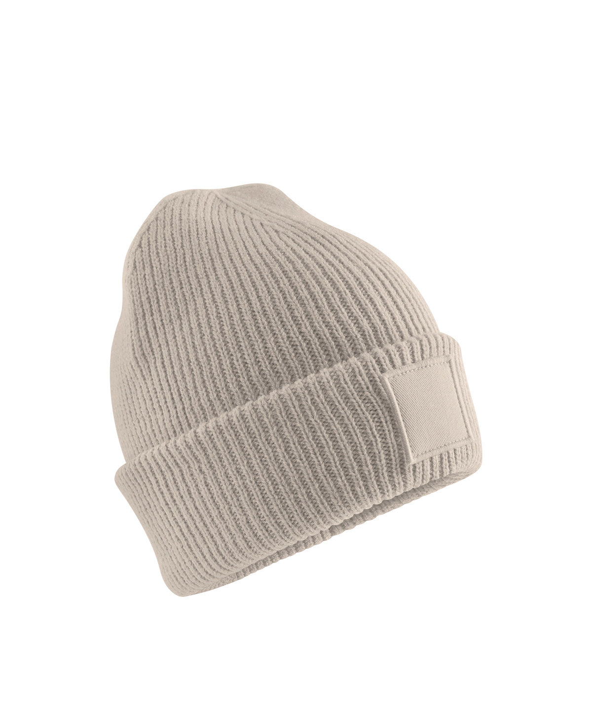 Kids deep cuffed tonal patch beanie - Natural Stone