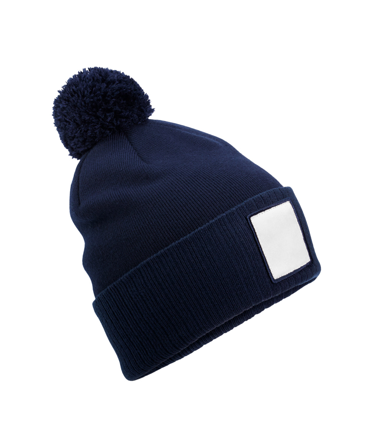 Appliqué patch pom beanie - Oxford Navy/White