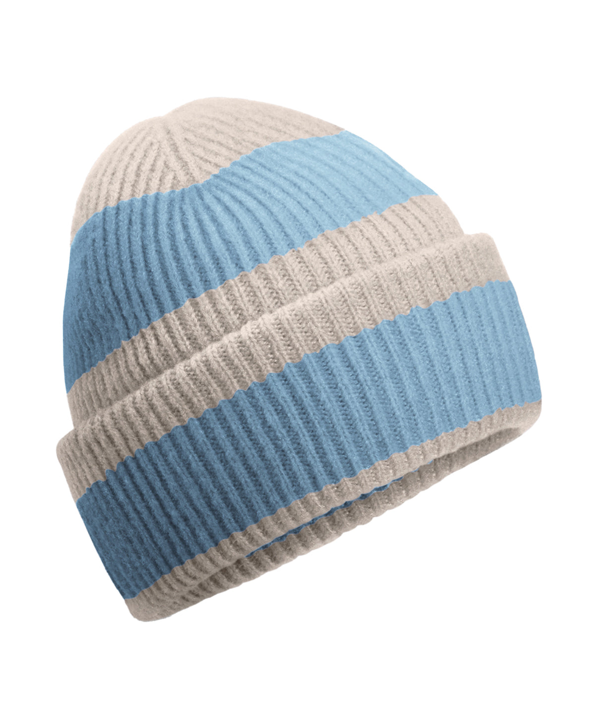 Colour block beanie - Natural Stone/Dusty Blue