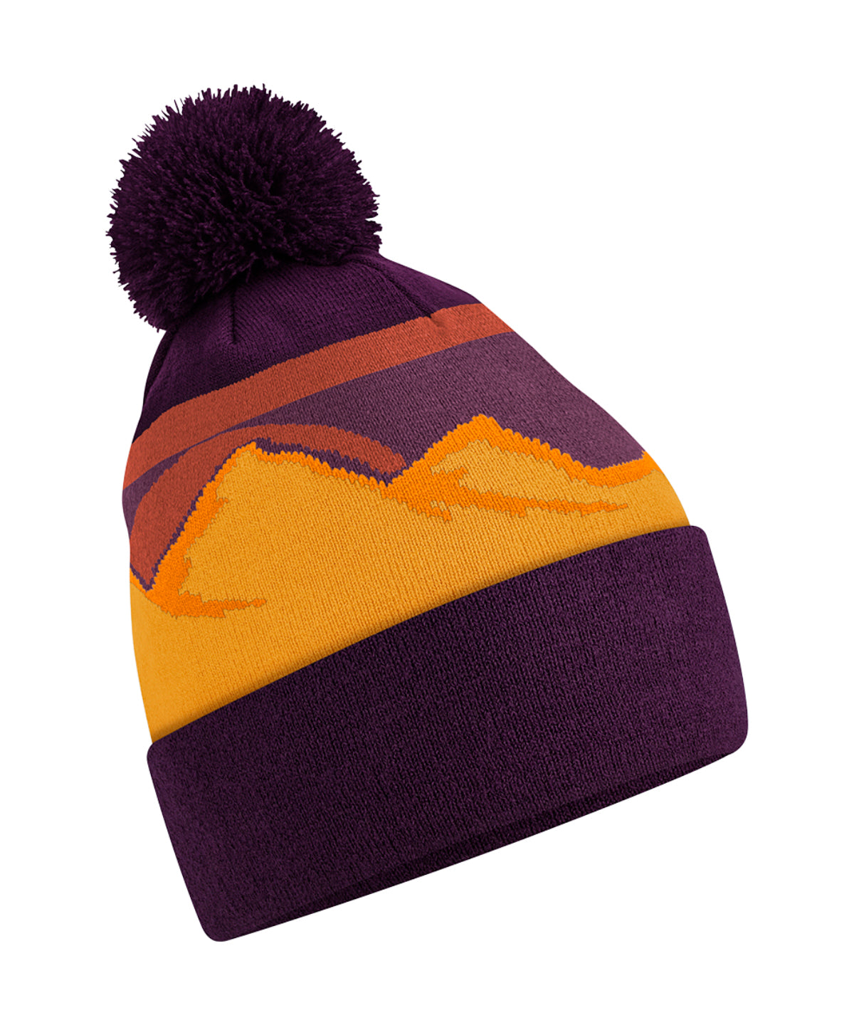 Mountain peaks pom pom beanie - Desert Peaks