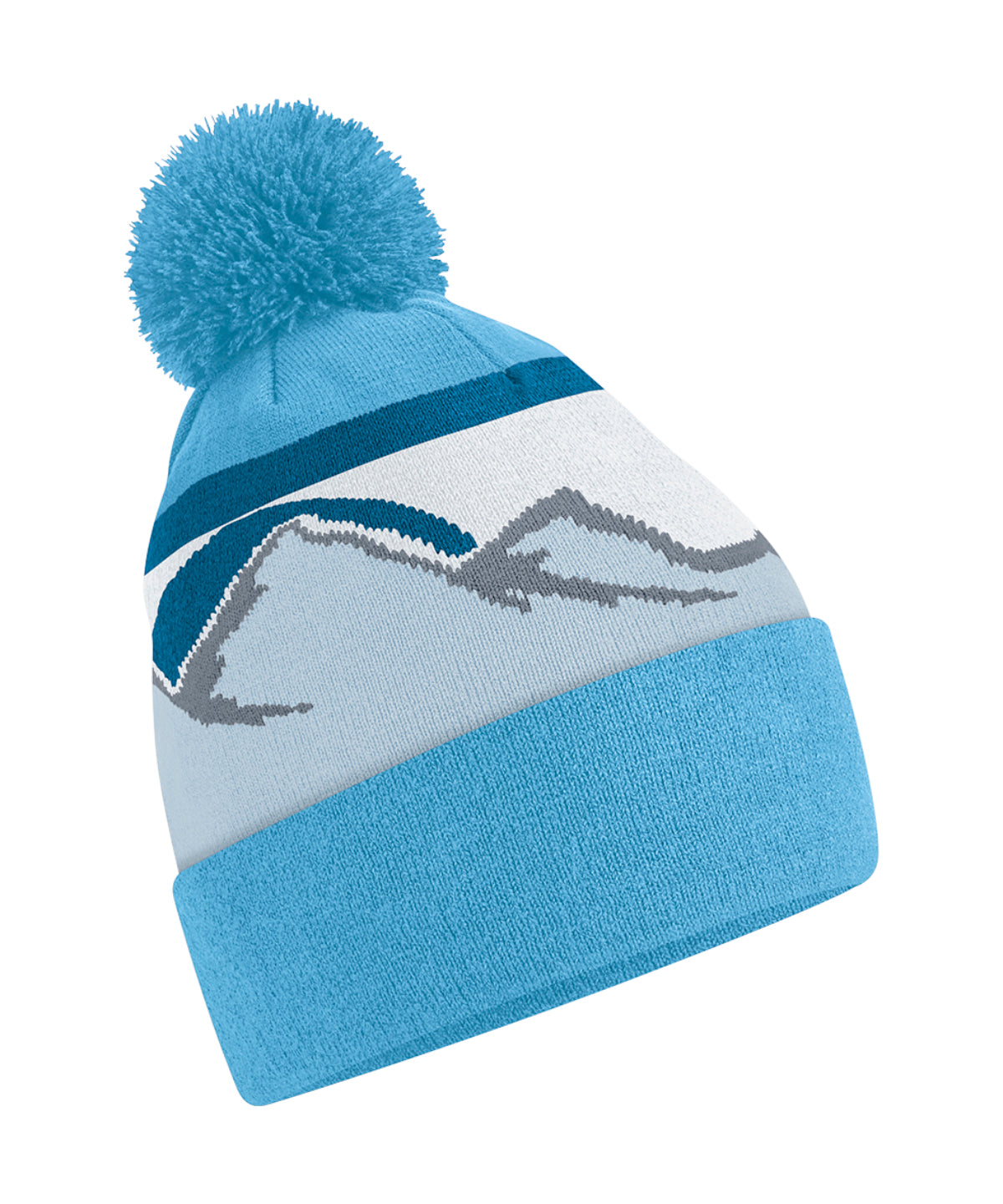 Mountain peaks pom pom beanie - Glacier Peaks