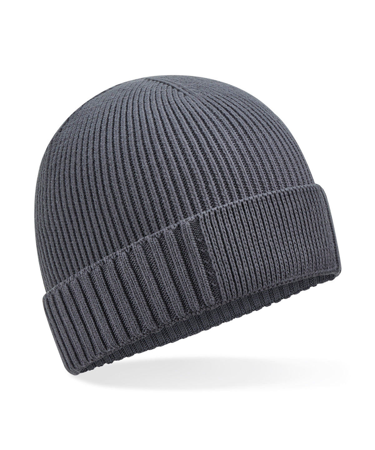 Organic cotton engineered patch beanie - Graphite Grey