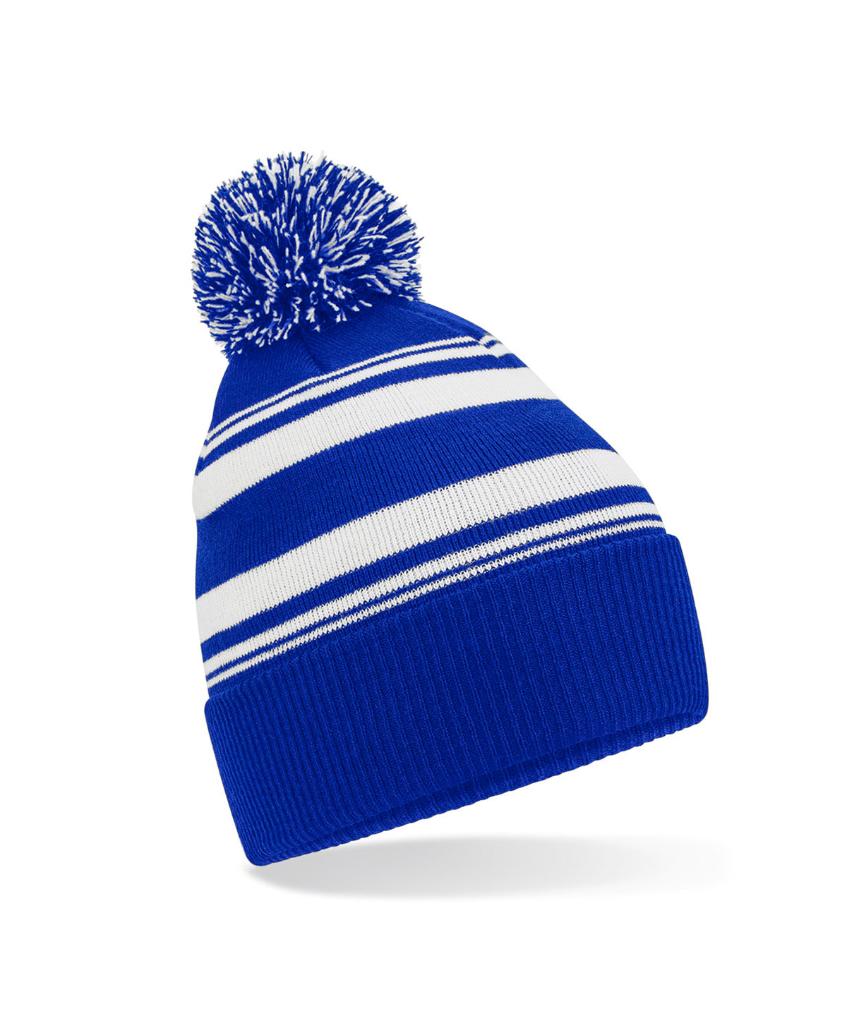 Striped fan beanie - Bright Royal/White