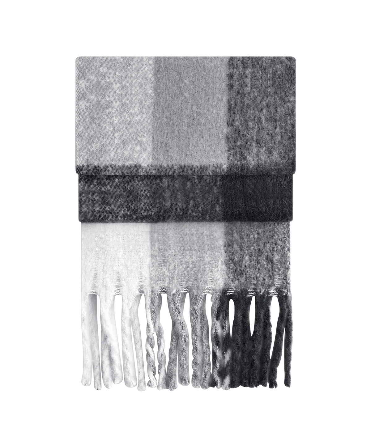 Fluffy check scarf - Grey Check