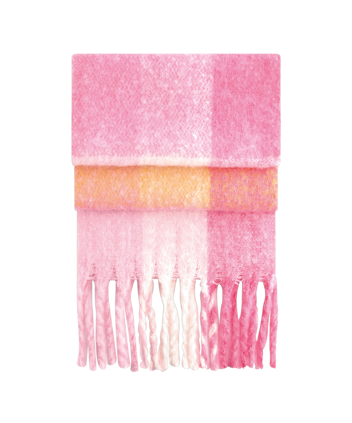 Fluffy check scarf - Pink Check