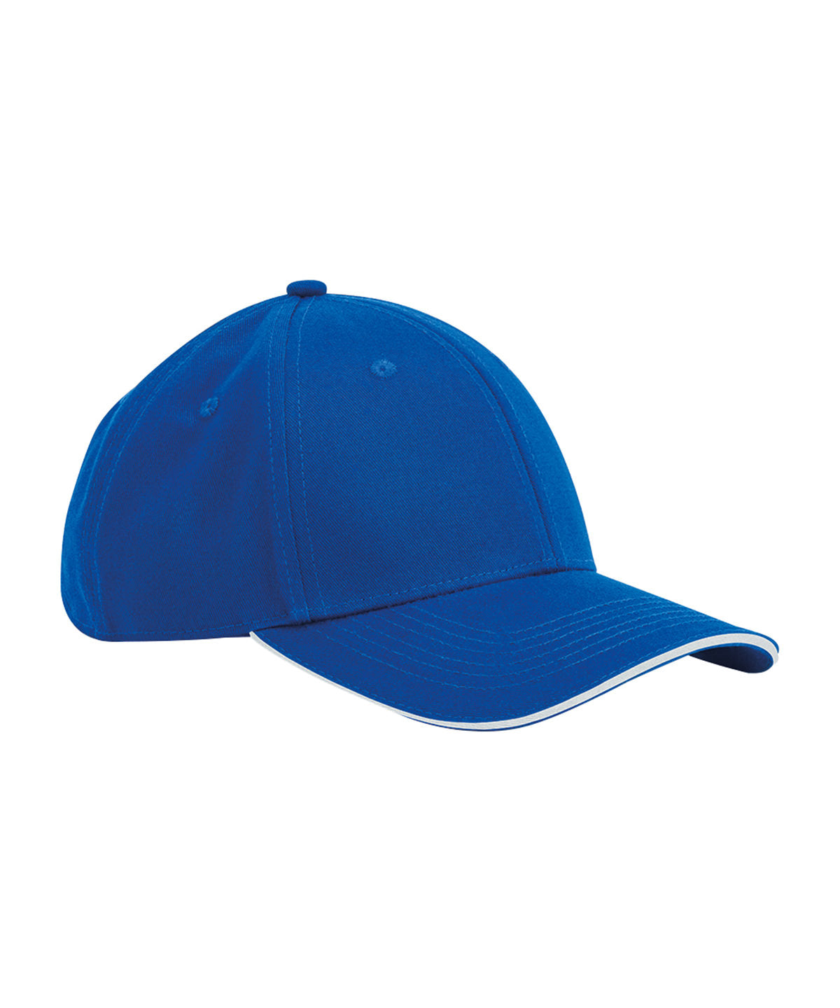 EarthAware® classic organic cotton 6-panel cap – sandwich peak - Bright Royal/White