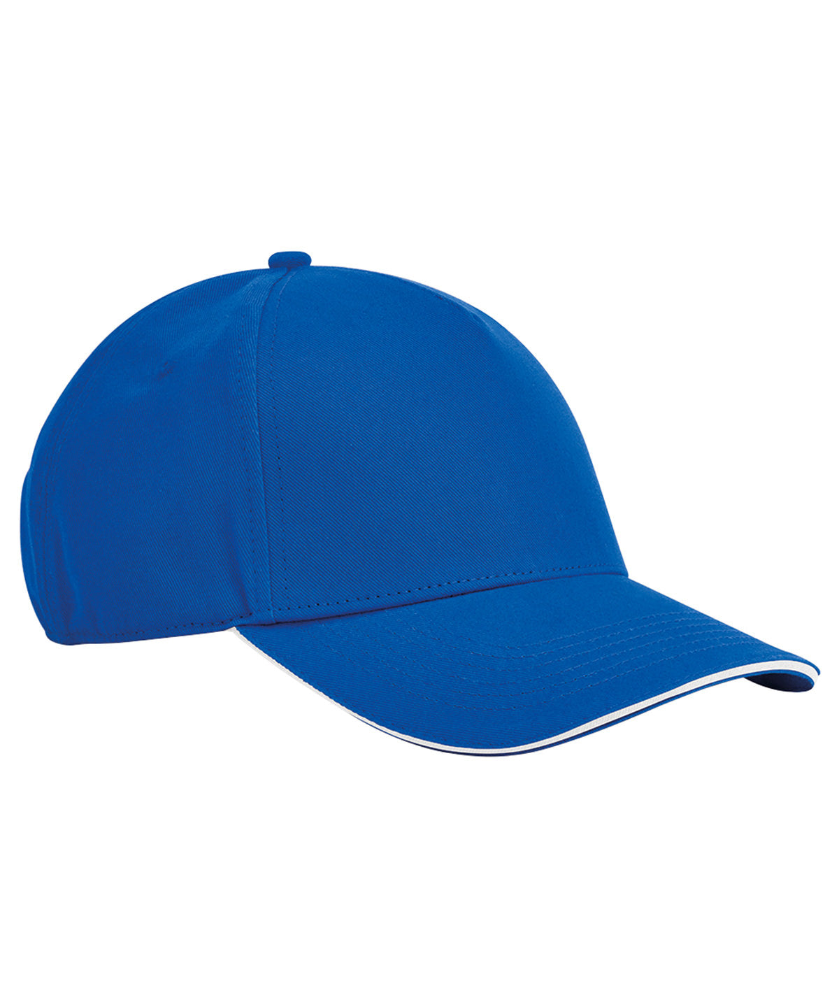 EarthAware® classic organic cotton 5-panel cap – sandwich peak - Bright Royal/White