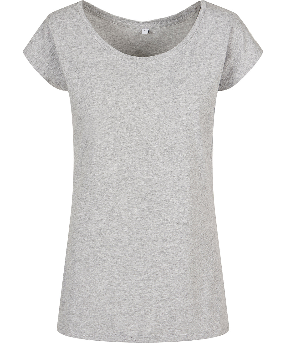Women's wide neck tee - Heather Grey