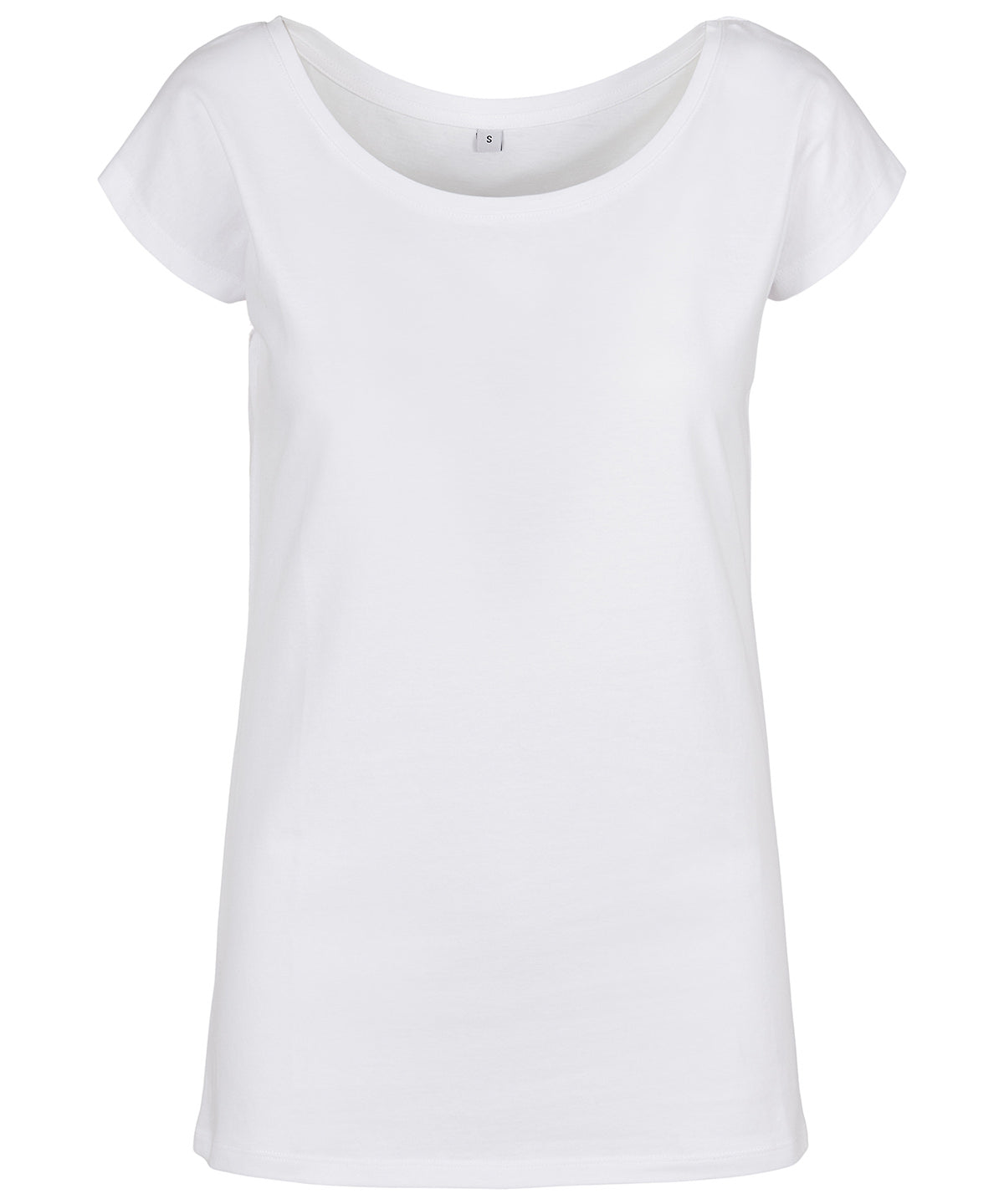Women's wide neck tee - White
