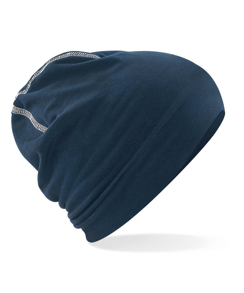 Hemsedal cotton beanie - French Navy/White