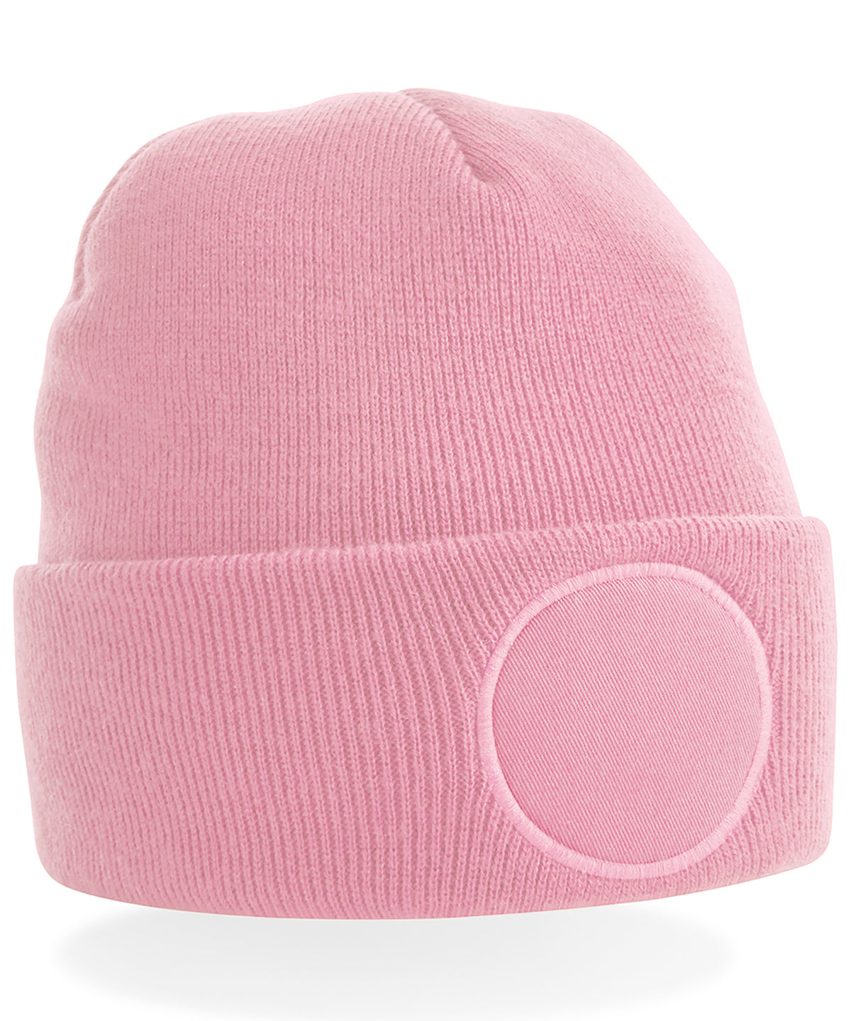Circular patch beanie - Dusky Pink