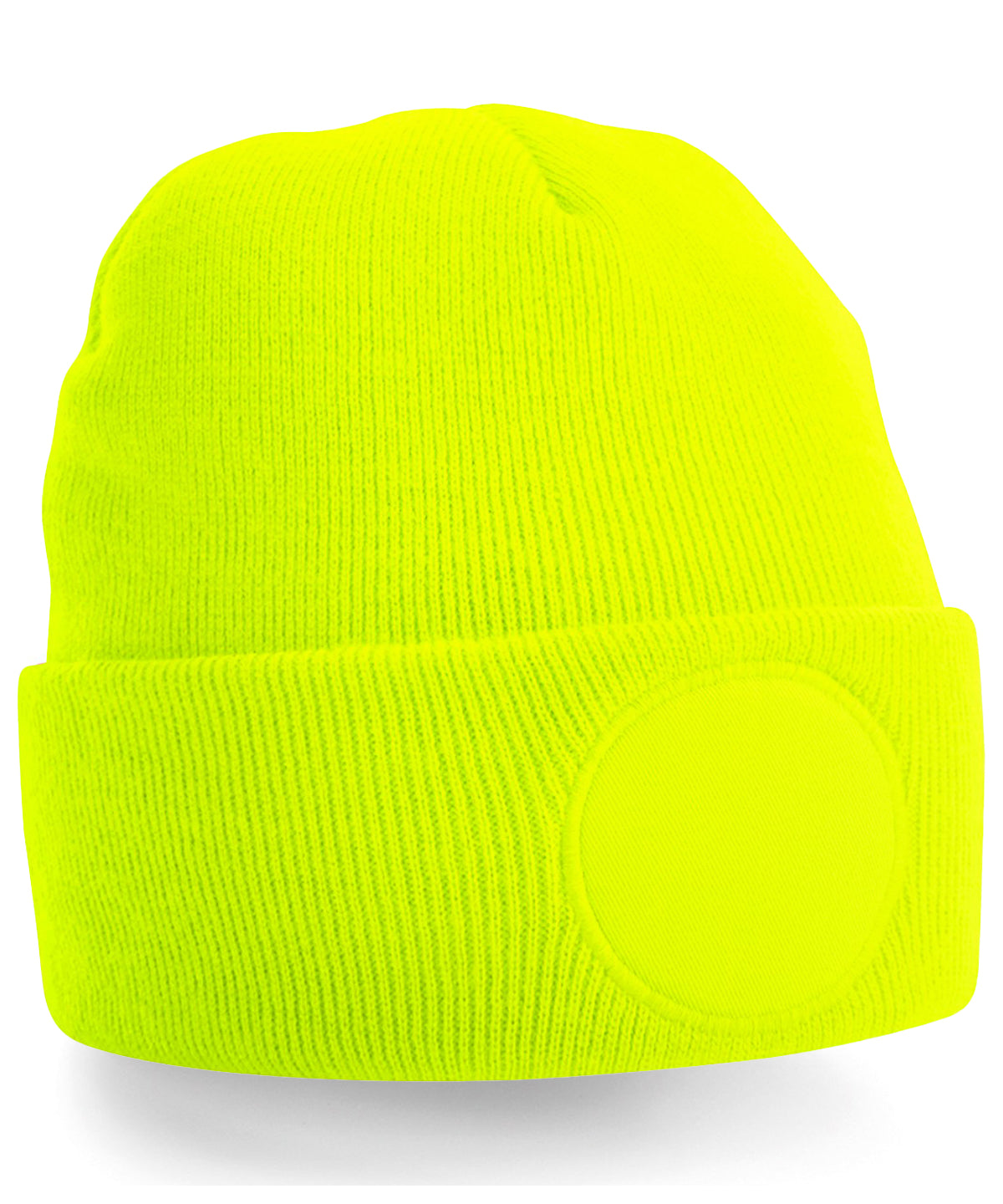 Circular patch beanie - Fluorescent Yellow