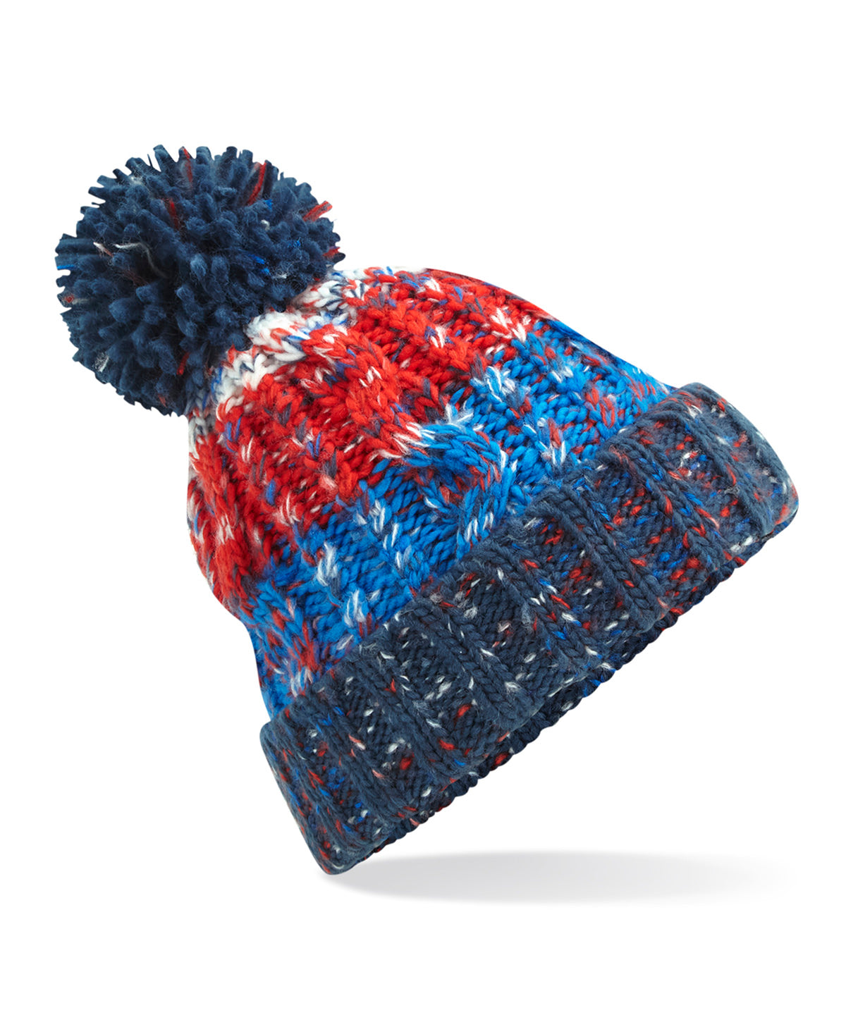 Corkscrew pom pom beanie - Chilli Blues