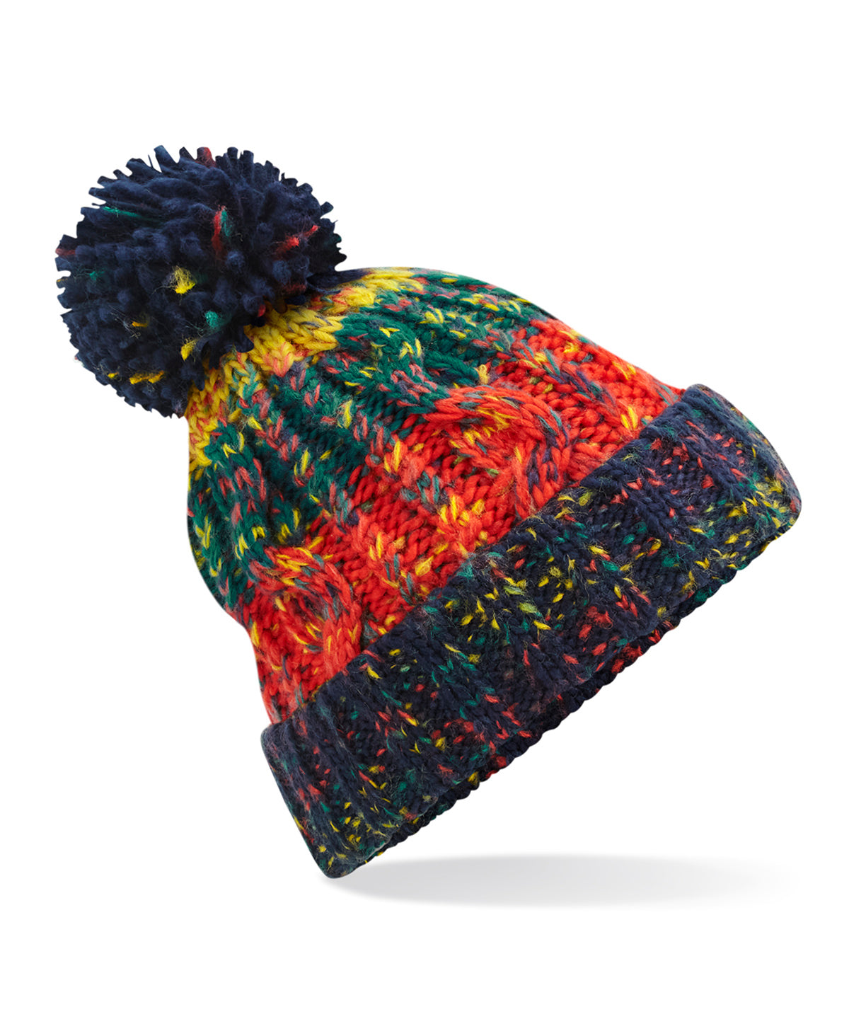 Corkscrew pom pom beanie - Crackling Campfire