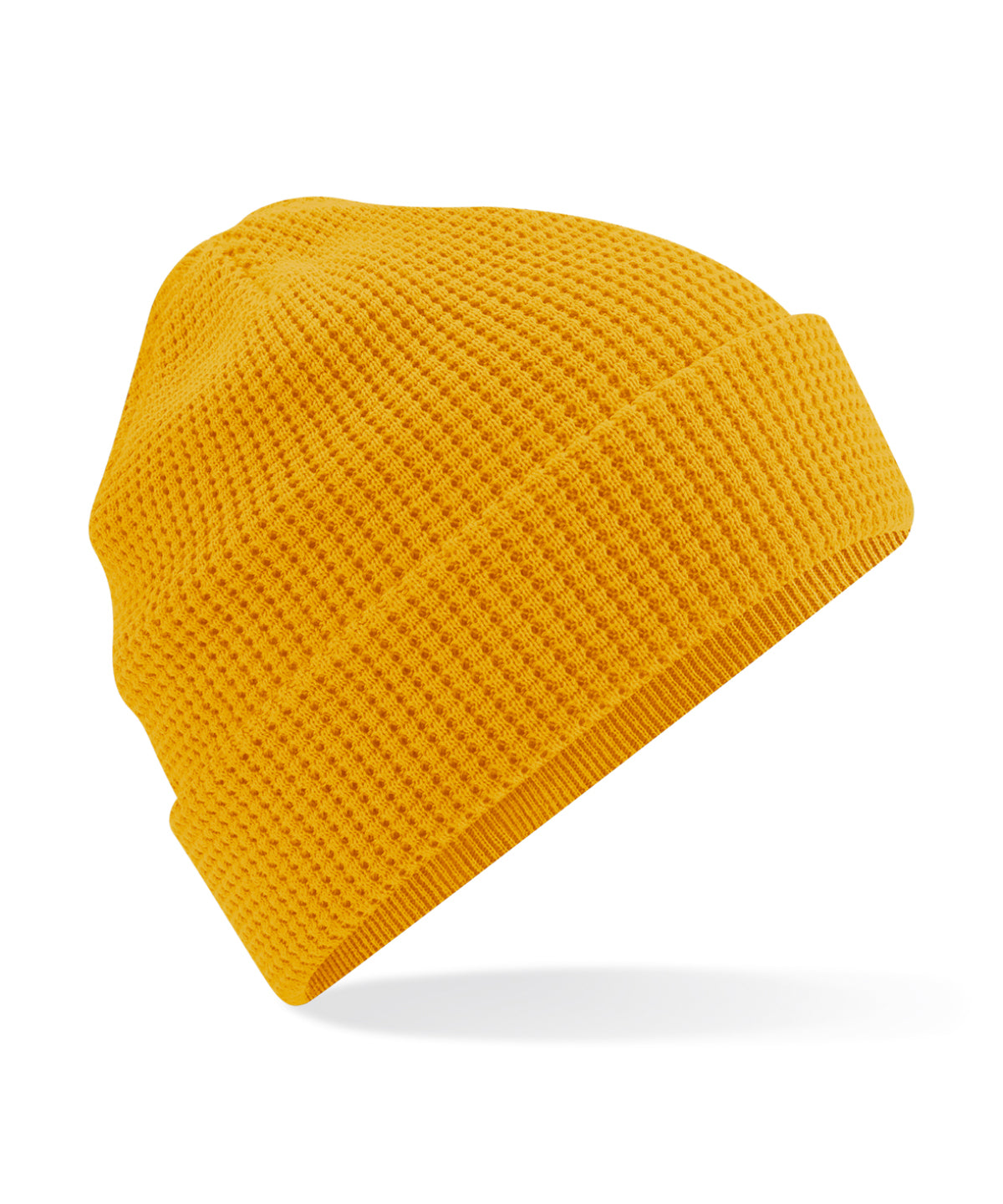 Organic cotton waffle beanie - Mustard