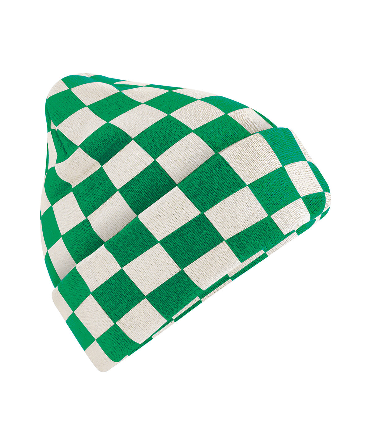 Checkerboard beanie - Kelly Green/Off White