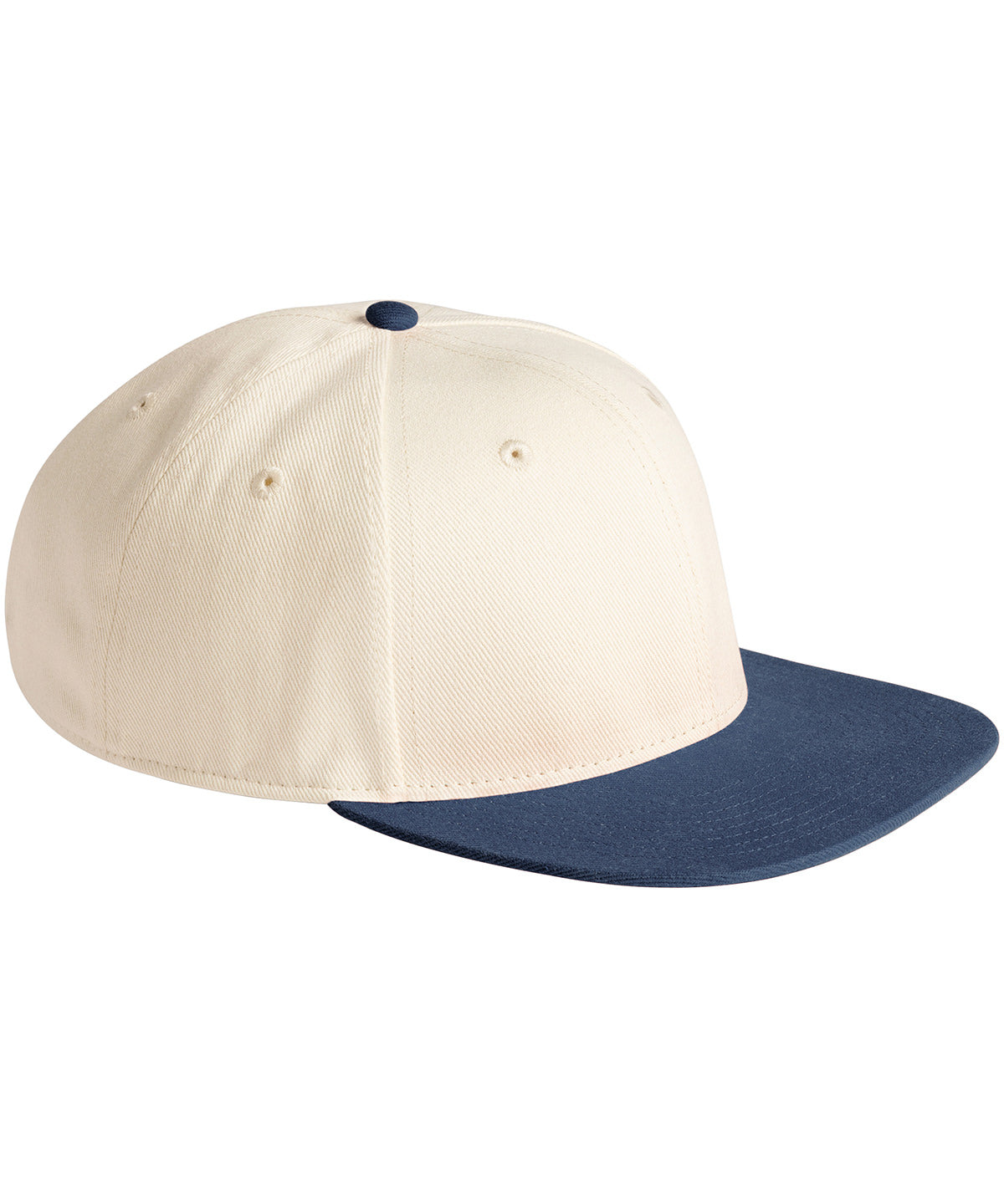 Contrast flat peak 6-panel cap - Natural/Navy