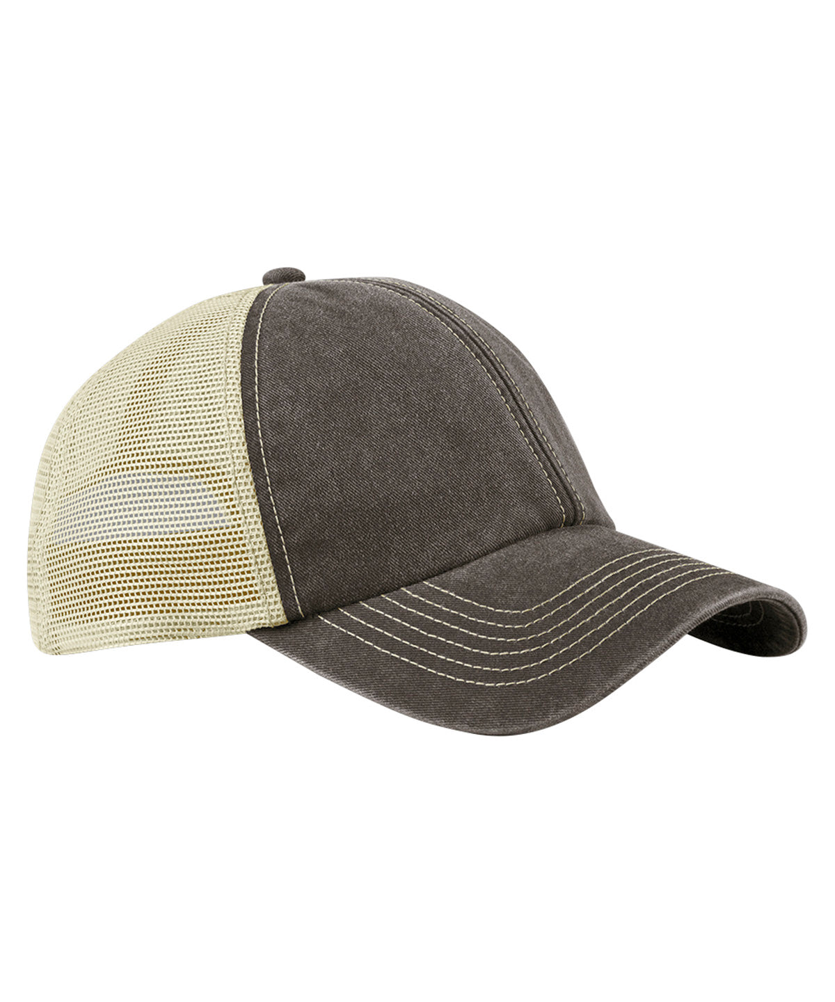 6-panel vintage trucker - Vintage Brown/Stone