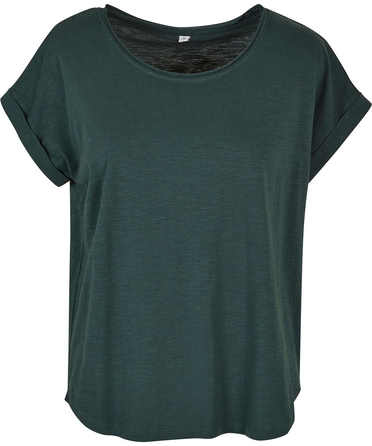 Women's long slub tee - Bottle Green
