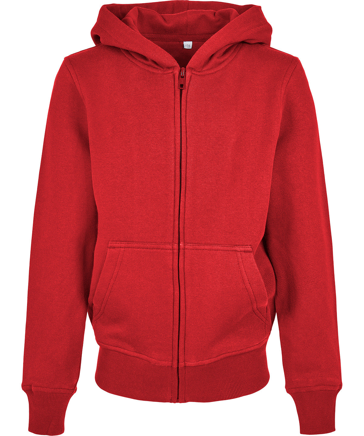 Organic kids basic zip hoodie - City Red