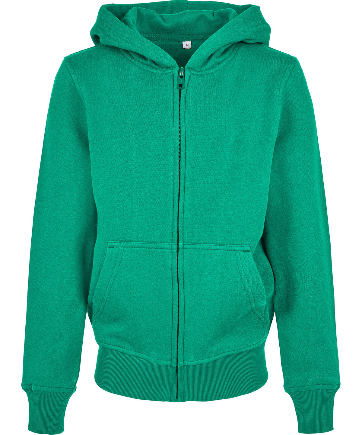 Organic kids basic zip hoodie - Grass Green