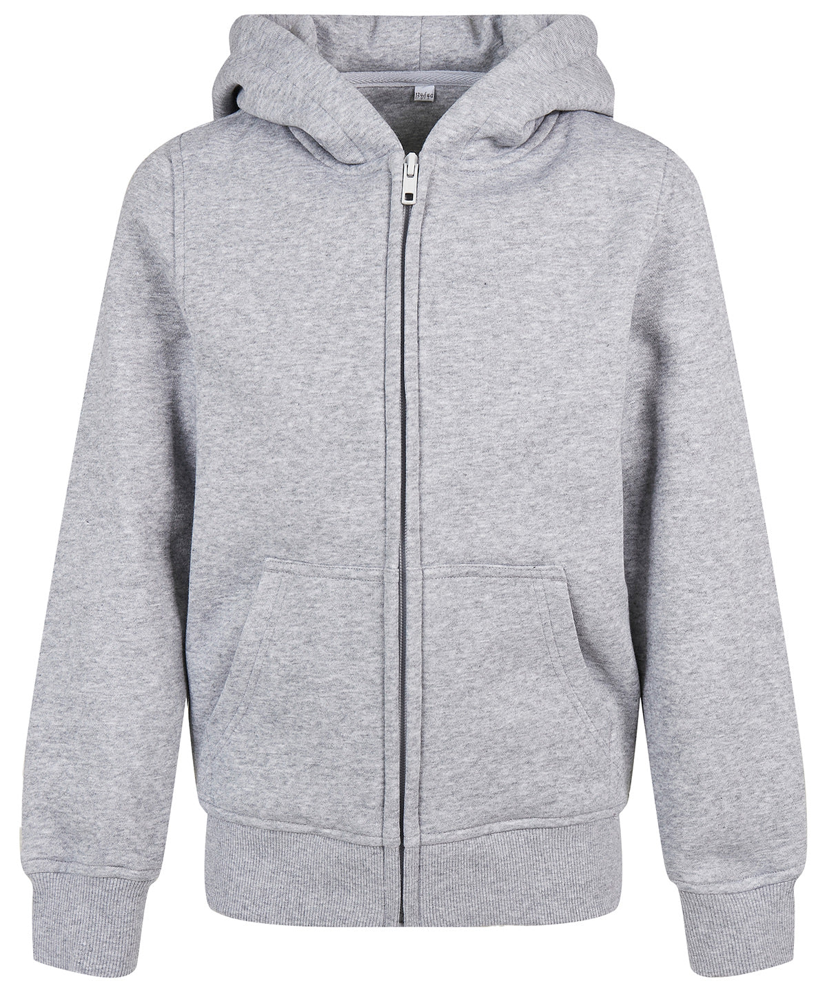 Organic kids basic zip hoodie - Heather Grey