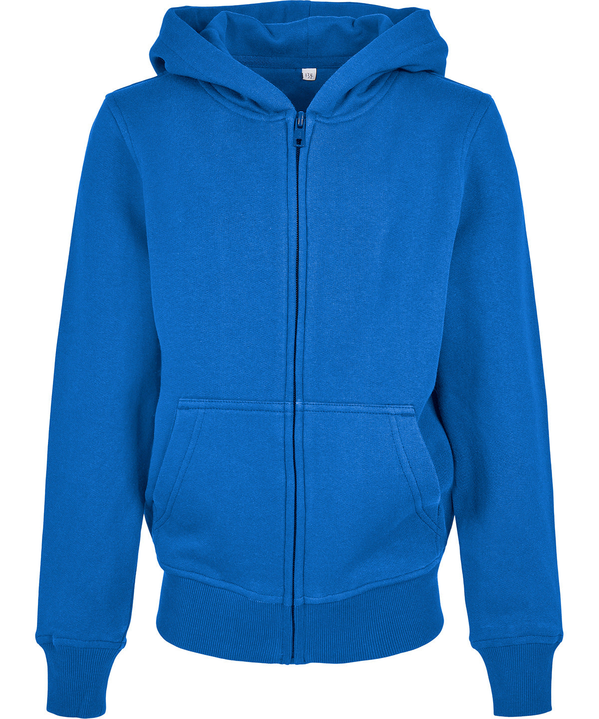 Organic kids basic zip hoodie - Intense Blue