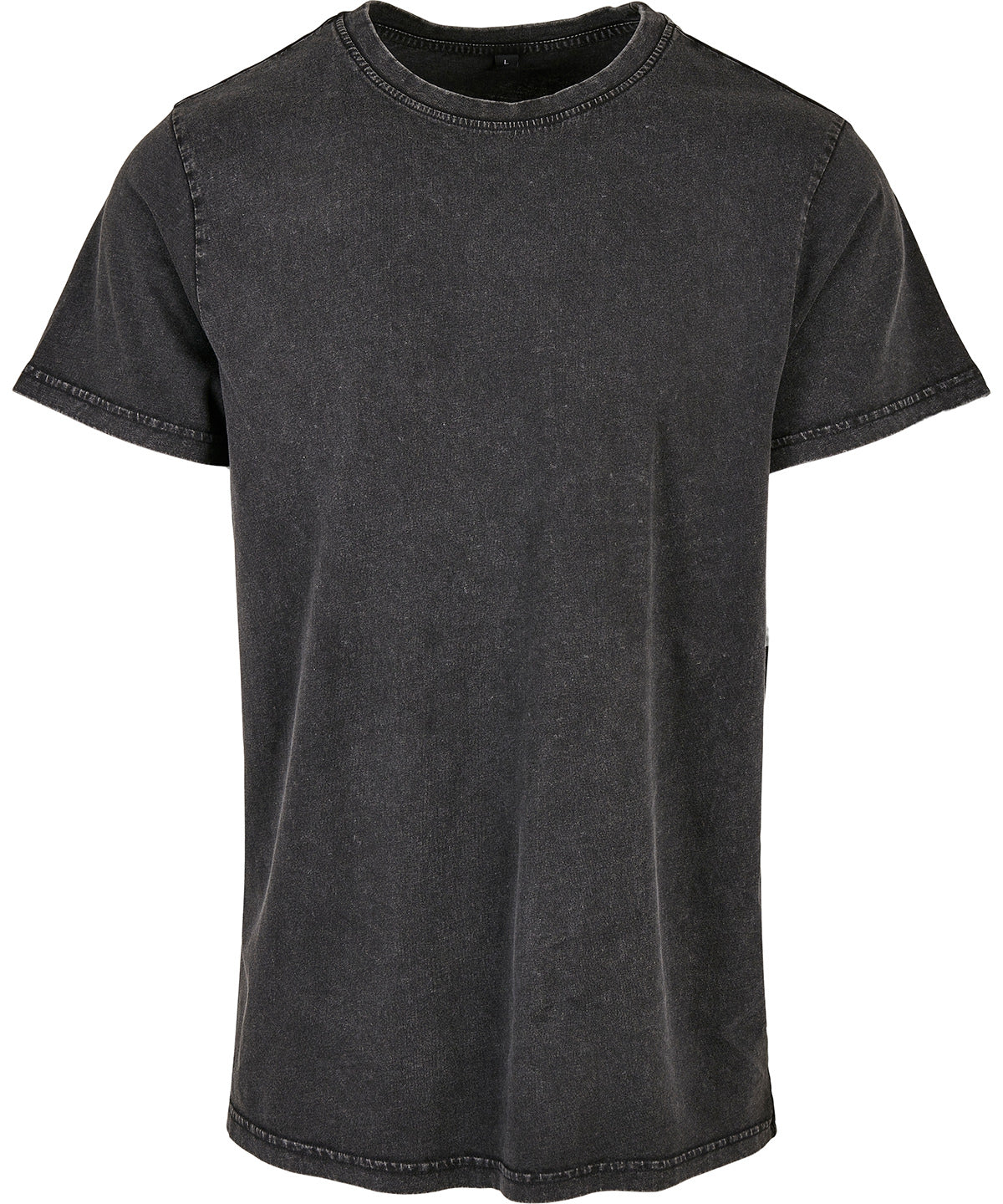 Acid washed round neck tee - Black