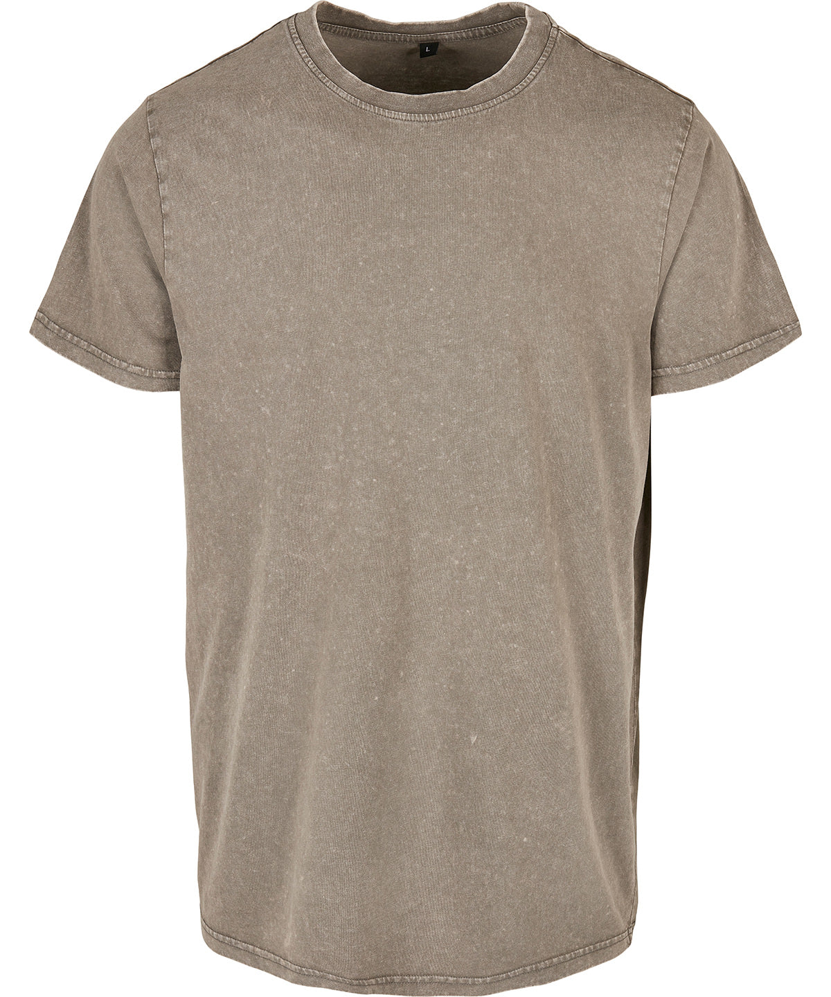 Acid washed round neck tee - Dark Khaki