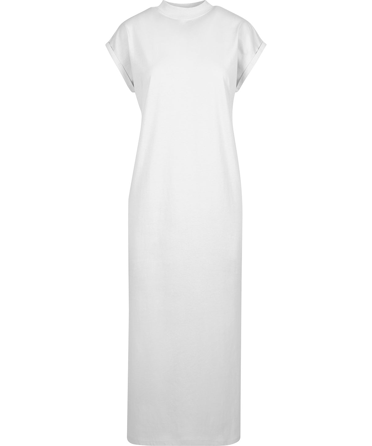  Women’s long extended shoulder dress - White