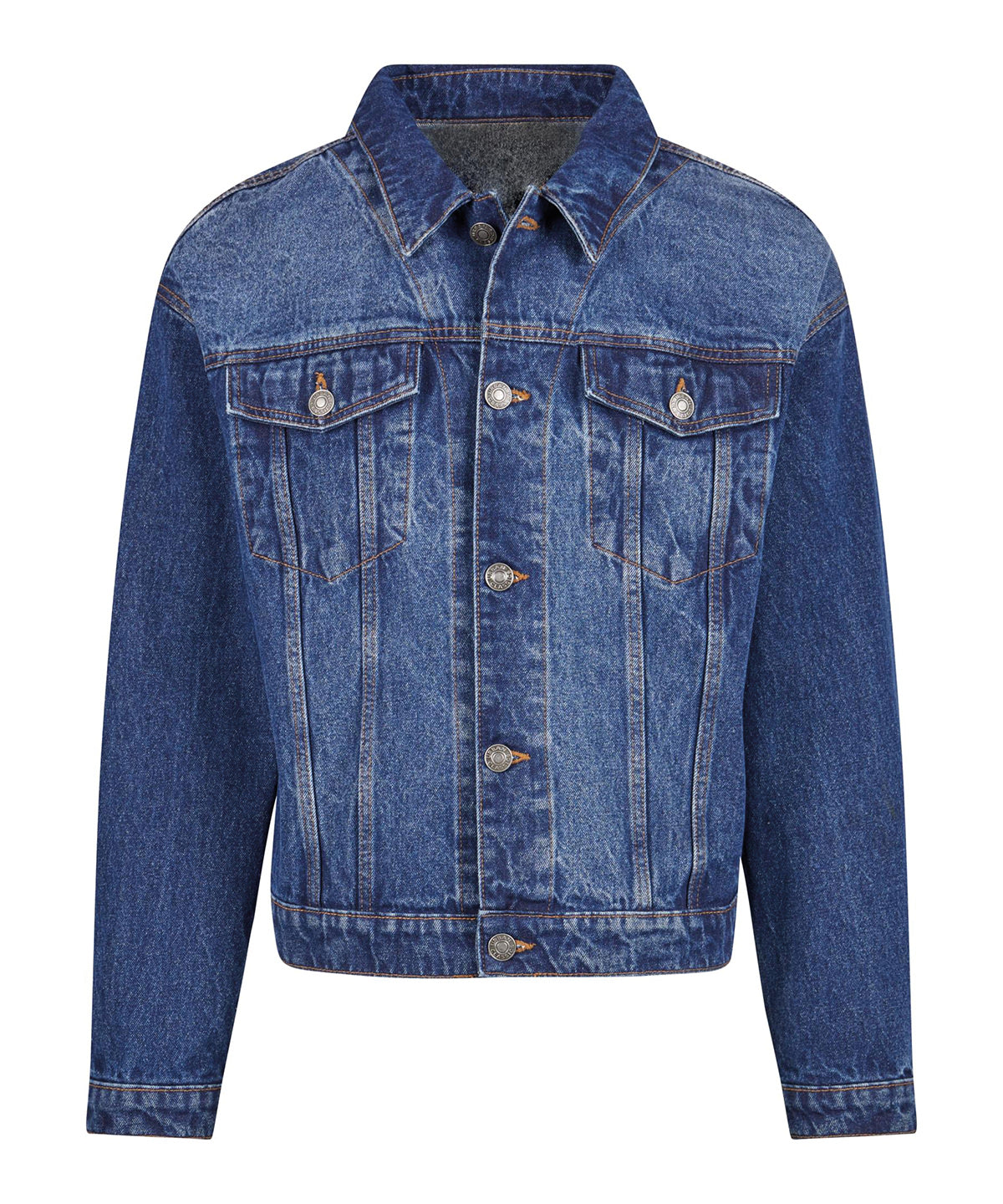 Heavy ounce boxy denim jacket - New Mid Blue Washed