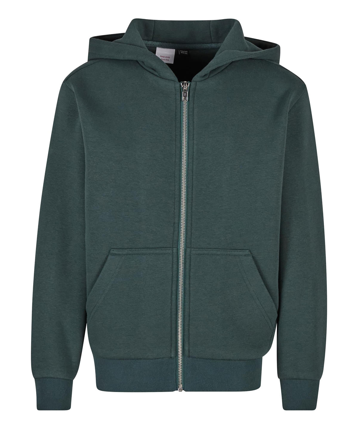 Kids fluffy zip hoodie - Bottle Green