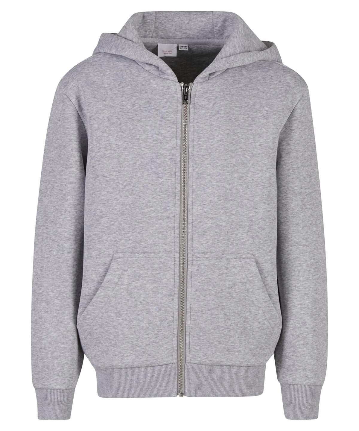 Kids fluffy zip hoodie - Heather Grey