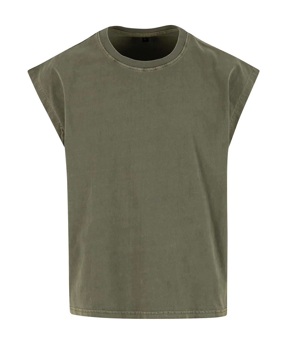 Vintage cropped heavy sleeveless tee - Warm Khaki
