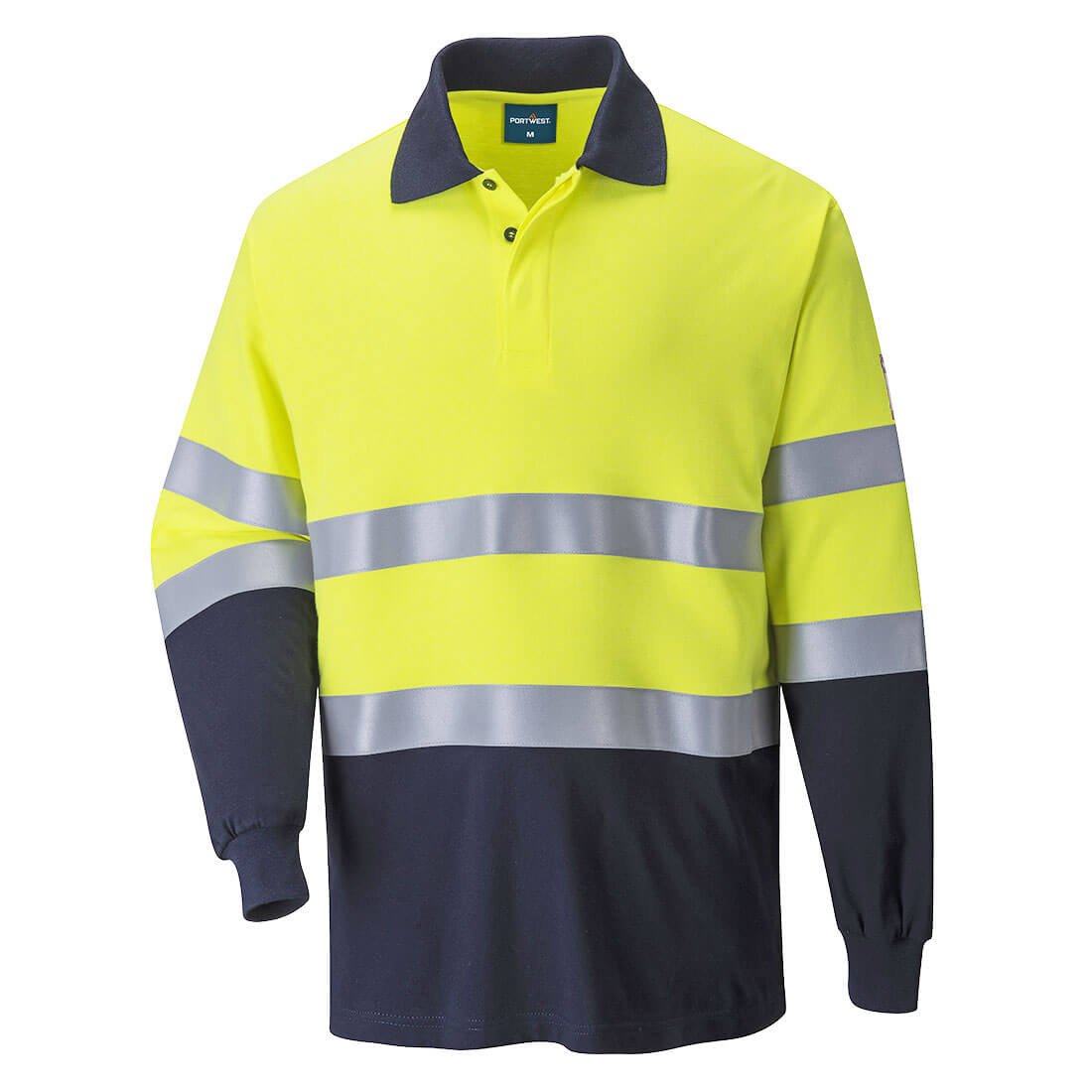 Modaflame Knit Hi-Vis Contrast FR Long Sleeve Polo Shirt