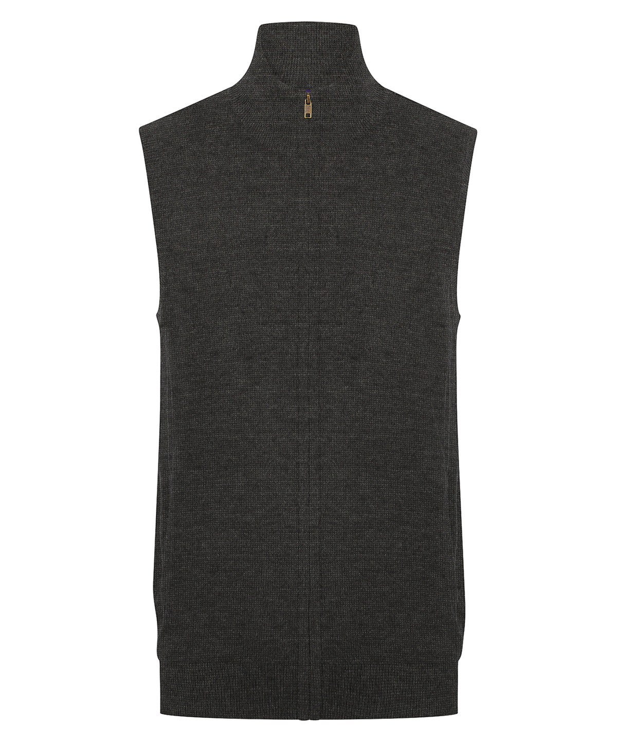 Sleeveless zip-through jumper - Grey Marl