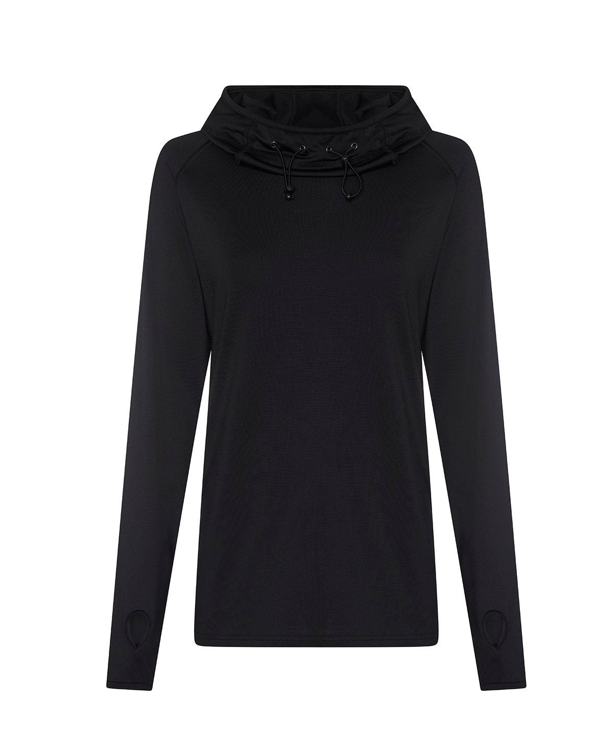 Women's cool cowl neck top - Jet Black